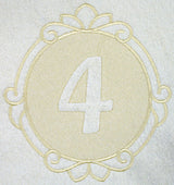 Script Number 4 - 7.8 Inch (Embossed)
