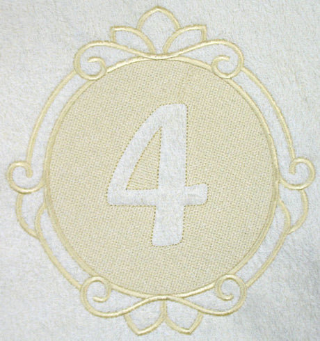 Script Number 4 - 7.8 Inch (Embossed)