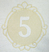 Script Number 5 - 7.8 Inch (Embossed)
