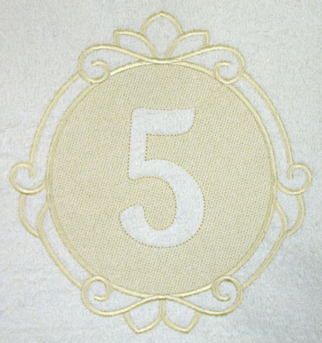 Script Number 5 - 7.8 Inch (Embossed)
