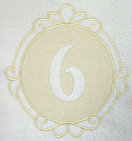 Script Number 6 - 7.8 Inch (Embossed)