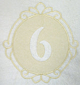 Script Number 6 - 7.8 Inch (Embossed)