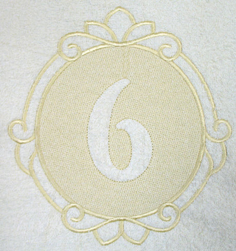 Script Number 6 - 7.8 Inch (Embossed)