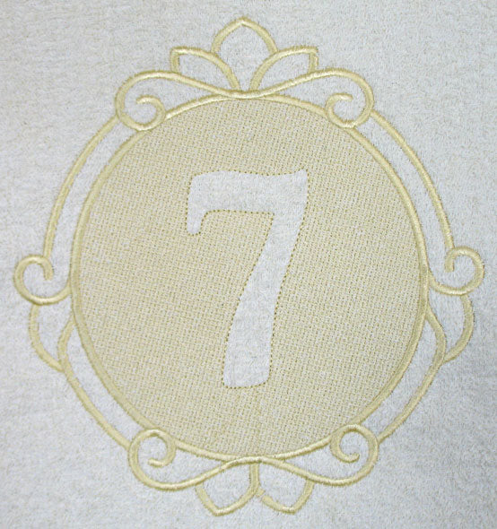 Script Number 7 - 7.8 Inch (Embossed)