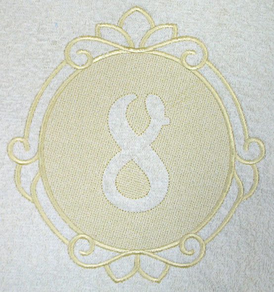 Script Number 8 - 7.8 Inch (Embossed)