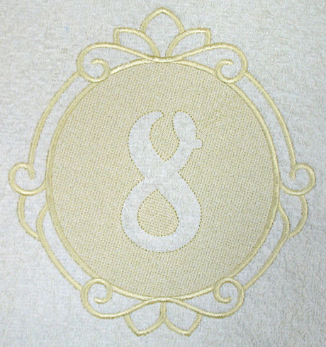 Script Number 8 - 7.8 Inch (Embossed)