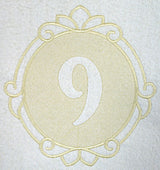 Script Number 9 - 7.8 Inch (Embossed)