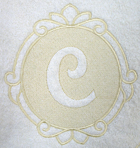 Script Letter C - 7.8 Inch (Embossed)