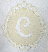 Script Letter C - 7.8 Inch (Embossed)