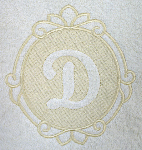 Script Letter D - 7.8 Inch (Embossed)