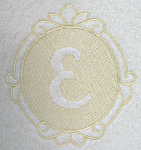 Script Letter E - 7.8 Inch (Embossed)