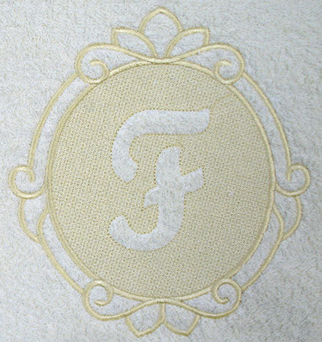 Script Letter F - 7.8 Inch (Embossed)