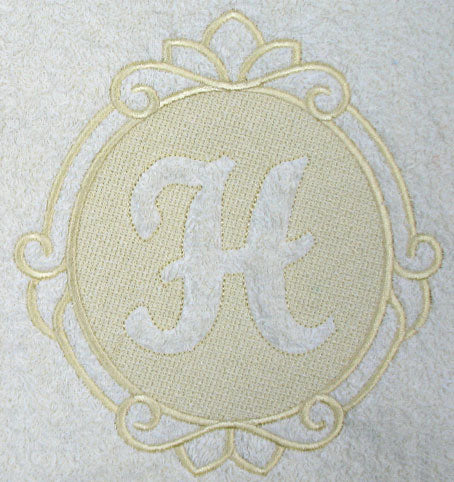 Script Letter H - 7.8 Inch (Embossed)