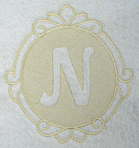 Script Letter N - 7.8 Inch (Embossed)