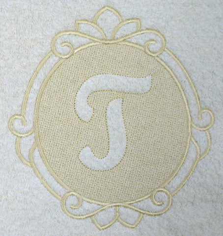 Script Letter T - 7.8 Inch (Embossed)