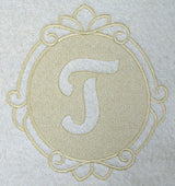 Script Letter T - 7.8 Inch (Embossed)