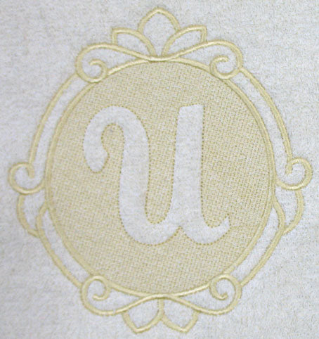 Script Letter U - 7.8 Inch (Embossed)