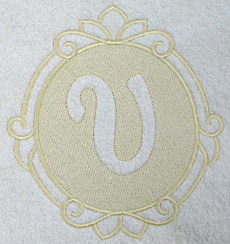 Script Letter V - 7.8 Inch (Embossed)