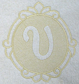 Script Letter V - 7.8 Inch (Embossed)