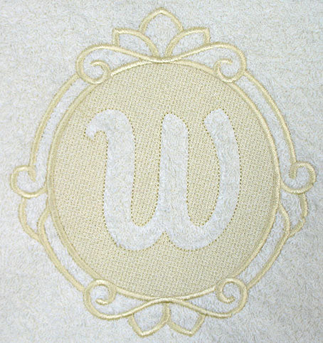 Script Letter W - 7.8 Inch (Embossed)