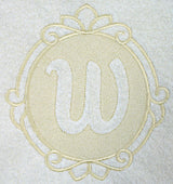 Script Letter W - 7.8 Inch (Embossed)