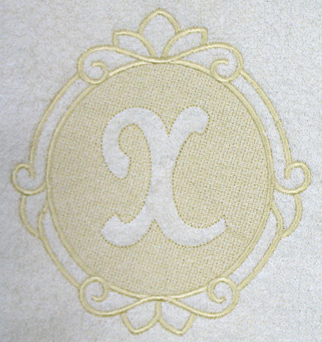 Script Letter X - 7.8 Inch (Embossed)