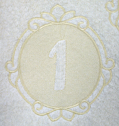 Script Number 1 - 7.8 Inch (Embossed)