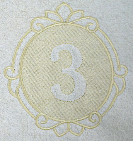 Script Number 3 - 7.8 Inch (Embossed)