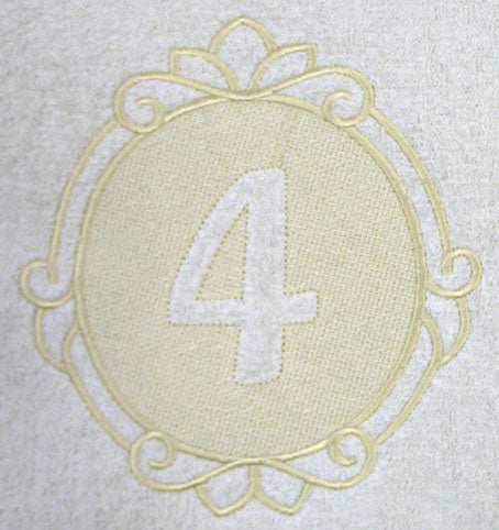 Script Number 4 - 7.8 Inch (Embossed)