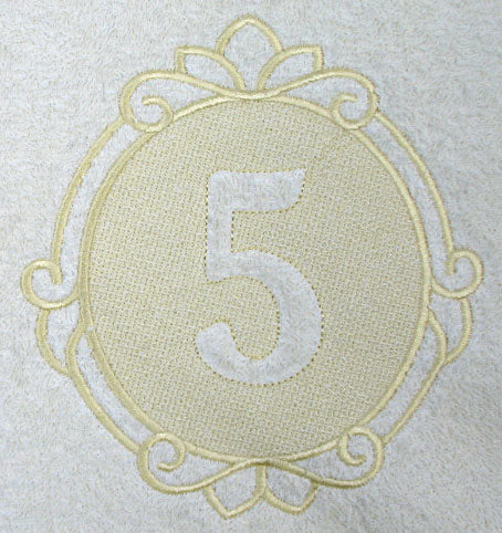 Script Number 5 - 7.8 Inch (Embossed)