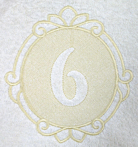 Script Number 6 - 7.8 Inch (Embossed)