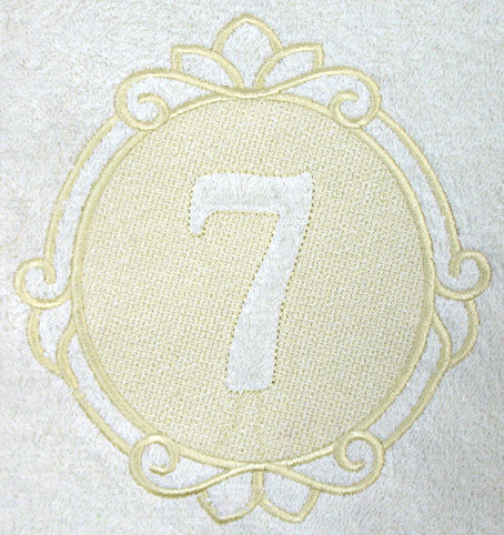 Script Number 7 - 7.8 Inch (Embossed)
