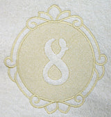 Script Number 8 - 7.8 Inch (Embossed)