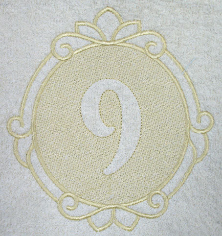 Script Number 9 - 7.8 Inch (Embossed)