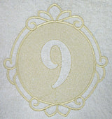 Script Number 9 - 7.8 Inch (Embossed)