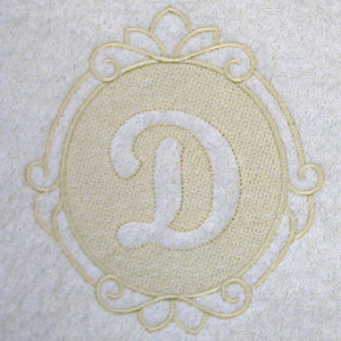 Script Letter D - 7.8 Inch (Embossed)