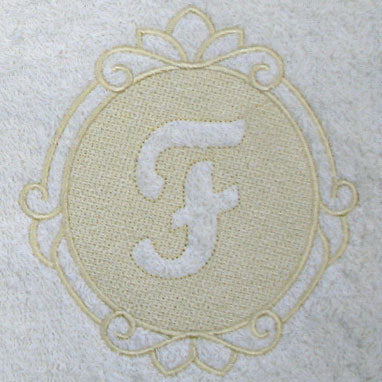 Script Letter F - 7.8 Inch (Embossed)