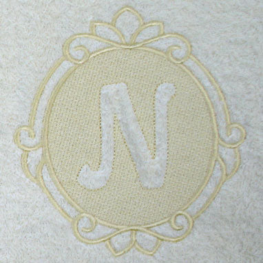 Script Letter N - 7.8 Inch (Embossed)