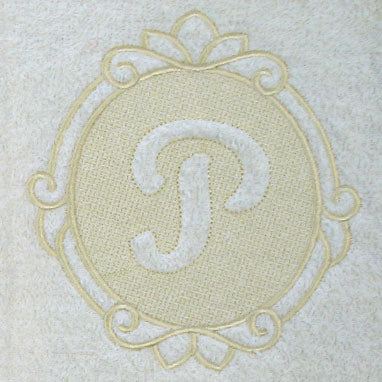 Script Letter P - 7.8 Inch (Embossed)