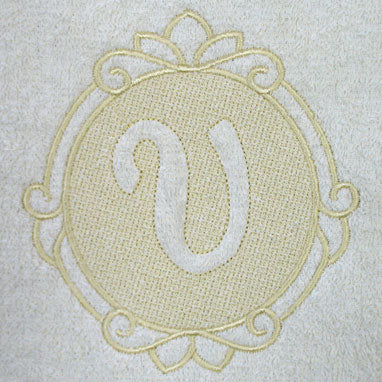 Script Letter V - 7.8 Inch (Embossed)