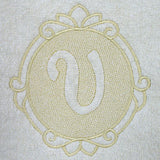 Script Letter V - 7.8 Inch (Embossed)