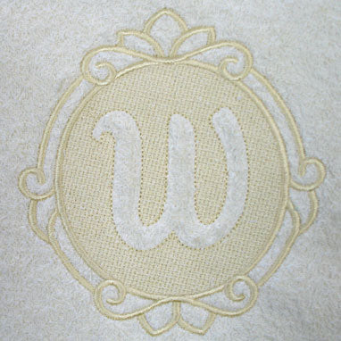 Script Letter W - 7.8 Inch (Embossed)