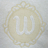 Script Letter W - 7.8 Inch (Embossed)