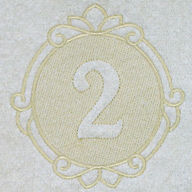 Script Number 2 - 7.8 Inch (Embossed)