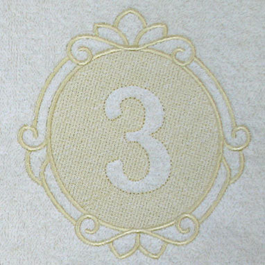 Script Number 3 - 7.8 Inch (Embossed)