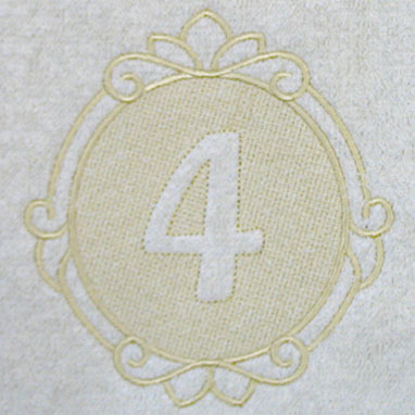 Script Number 4 - 7.8 Inch (Embossed)