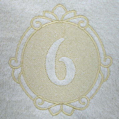 Script Number 6 - 7.8 Inch (Embossed)
