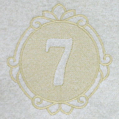 Script Number 7 - 7.8 Inch (Embossed)