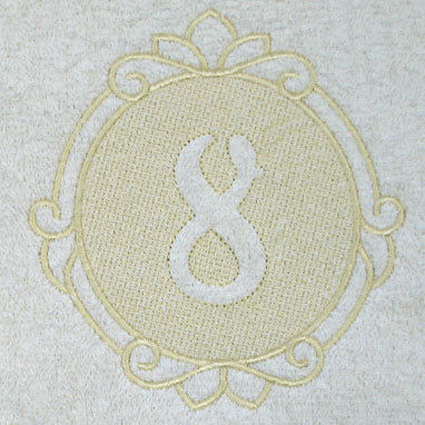 Script Number 8 - 7.8 Inch (Embossed)