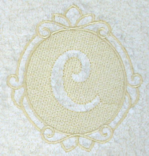 Script Letter C - 7.8 Inch (Embossed)